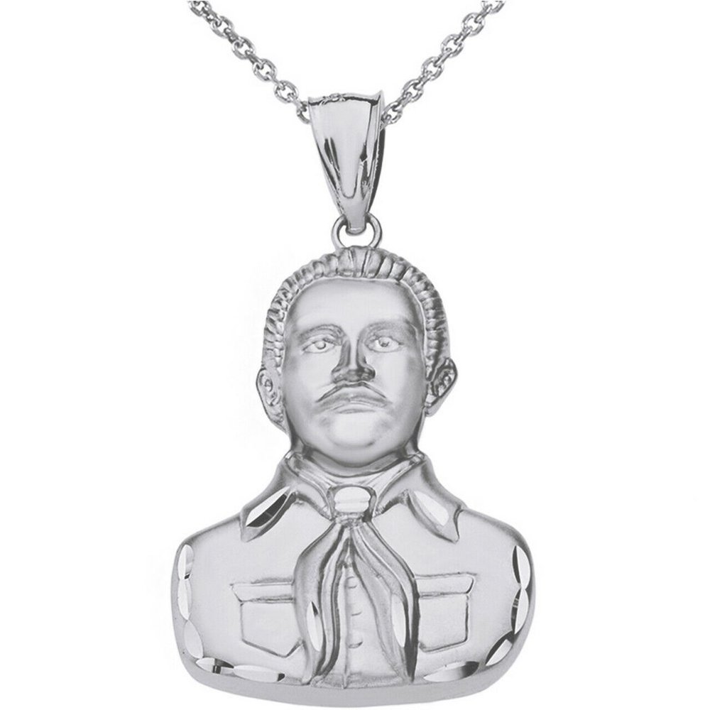 Silver Jesús Malverde Sinaloa Narco-Saint Necklace